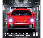 1:Porsche 911 GT3 de 32 pulgadas a escala real, modelo de coche de aleación de metal fundido a presión de alta simulación, sonido y luz, colección extraíble, juguete para niños, regalo para niño negro