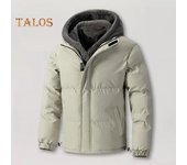 Abrigo de algodón para hombre, con capucha, manga larga, forro de felpa, chaqueta de dos piezas, solapa con cremallera, resistente al viento, aislamiento térmico, ropa de abrigo 2XL negro