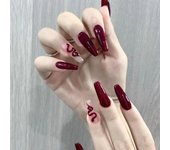 Square Head Ballerina False Nail Full Cover T-shape Nail Tips Waterproof Press on Nails  Girl