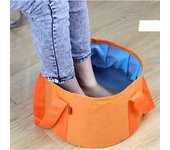 Lavabo plegable portátil para viajes al aire libre, lavabo para acampar, cuenco, bolsa de lavado, cubo de agua, masaje para pies rojo rosa