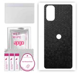 apgo Protective Skin Sticker for the back compatible with Motorola Moto G22, Wrap Film, Foil, Vinyl - Pattern Black Honeycomb