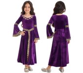 Disfraz de princesa medieval para niñas, disfraz renacentista, vestido retro para Halloween, cosplay 5-6 Years púrpura