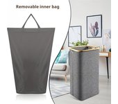 Tall laundry baskets can hold a large amount of clothes while taking up very little space. Always Upright: Designed with 4 removable poles, bamboo beige