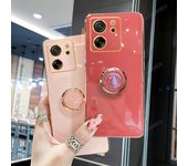 Funda con soporte de anillo chapado de lujo para Xiaomi 13t para Xiaomi Mi 13t Pro 5g 2023, carcasa trasera de silicona suave para Xiomi Mi13t 13tpro For Mi 13T