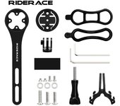Soporte para cámara de ordenador de bicicleta RIDERACE, de aleación de aluminio, para manillar de bicicleta, equipo de ciclismo de montaña y carretera, compatible con Garmin
