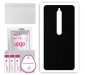 apgo Protective Skin Sticker for the back compatible with Xiaomi Redmi 8, Wrap Film, Foil, Vinyl - Pattern Matte Black