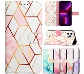 Funda de piel con diseño de mármol para iPhone 13, 12, 11 Pro Max, iPhone X, XS, XR, 6, 7, 8 Plus, SE, con tarjetero y tapa abatible. iPhone 13 Pro negro
