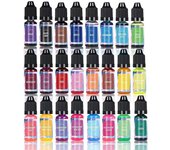 Pigmentos de resina de 24 colores, colorantes líquidos para velas, jabón, moldes de resina epoxi, pigmentos para manualidades.