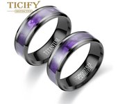 Nuevo Anillo de acero de titanio, anillo de pareja clásico de acero inoxidable negro para hombre 6