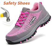 Zapatos de seguridad para mujer, zapatillas con punta de acero, botas ligeras antipinchazos, color rosa 40 color rosa