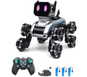 Juguete robot para niños, control remoto de 2,4 GHz, sensor de gestos, coche de acrobacias, luz LED, música 3 1 Battery plata/negro