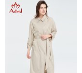 Astrid Trench Coat Mujer Primavera Larga Moda Chaqueta casual sencilla mujer cálida Cortavientos a prueba de viento L hueso