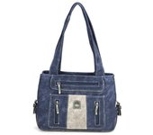 Bolso de mujer de diseño de moda, bolso de hombro azul vaquero, bolso cruzado informal y versátil