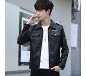 Chaqueta de cuero para hombre, otoño e invierno, nueva versión coreana, tendencia, chaqueta de felpa de motocicleta voladora, chaqueta cálida y atractiva para jóvenes. M