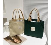 Bolso de lona de mano para mujer, portátil, ligero, para almacenamiento, para viaje, compras, para mamá, bolso de mano con cremallera, bolso de mano tipo cubo para niña 26x4x20cm