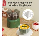 Máquina de alimentos multifuncional, picadora de carne eléctrica inalámbrica, machacador de frutas, máquina de alimentos para bebés, cocina, machacador de ajos 1pcs blanco