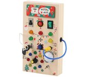 Tablero ocupado Montessori para niños pequeños, juguetes para niños pequeños con música e interruptores de luz LED, regalos de cumpleaños de Navidad para bebés y niños pequeños de 1, 2 y 3 años