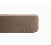 Drap housse Palace pur coton teint lavé 63 fils/cm² Vent du sud - Palace Tabac - 90 x 190 cm bonnet de 30 cm
