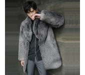 Abrigo de piel para hombre, abrigo de piel de zorro de imitación, longitud media, parte superior de piel de cordero para hombre, calidez de invierno, informal, talla grande 6XL