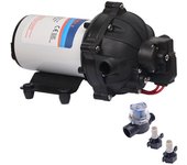 Bomba de diafragma de presión de agua de 24 V, bomba autocebante de 5 cámaras, bomba de transferencia de agua de 5,5 GPM, 70 PSI con 24V