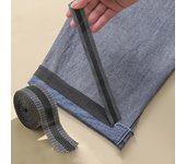 1 rollo de pantalones autoadhesivos de 2,5 CM, pasta DIY para planchar en los pantalones, acortar el borde de los pantalones, pantalones de reparación para ropa vaquera y pantalones vaqueros, tela de costura 1m blanco