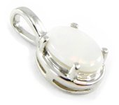 Les Trésors De Lily [H7485] - Pendentif Argent artisanal 'Déesse Opale' blanc argenté (rhodié) - 10x9 mm