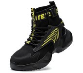 Zapatos de protección laboral para hombres y mujeres en verano, transpirables, desodorantes, punteras de acero, resistentes al desgaste, zapatos de seguridad para el lugar de trabajo 36