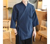 Chaqueta tipo cárdigan de manga fina de siete minutos china de verano para hombre 5XL negro