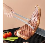 Pinzas para dar vuelta a las salchichas de barbacoa, pinzas multiusos para cocinar a la parrilla, pinzas de acero inoxidable para dar vuelta a las salchichas, utensilios para barbacoa azul