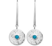 Les Trésors De Lily [Q6628] - Boucles Argent 'Cléopatra' turquoise argenté (rhodié) - 12x12 mm turquesa