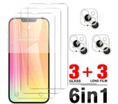 Protector de pantalla de vidrio templado 6 en 1 para iPhone 13 Pro Max, iPhone 11, 12 Pro Max, 7, 8 Plus, X, XR, XS, 13, mini cámara For iP 13