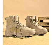 Botas tácticas para hombre, botas de combate, botas de trabajo militares de cuero de gamuza duradero, botas de desierto 39 negro