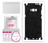 apgo Protective Skin Sticker for the back+sides compatible with Samsung Galaxy S8 Plus, Full Wrap Film, Foil, Vinyl - Pattern Black Camo