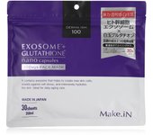 Mascarilla facial EXOSOME GLUTATHIONE de 30 días Exosome Human Stem Cell Shiratama Glutathione Ceramide CICA EGF FGF Pack Mask Hidratante Cuidado de la piel Make.iN +