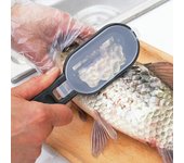 Cepillo de piel de pescado, raspador de escamas de pescado, herramienta cepilladora, escalador de pescado, cuchillo de pesca, Herramientas de limpieza, 1 ud. negro