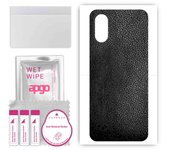 Adhesivo protector trasero apgo compatible con Sony Xperia 5 V, lámina de vinilo - Patrón de cuero negro