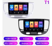 Radio de coche Android para KIA Rio 2005-2010 Reproductor multimedia Unidad principal Navegación GPS estéreo BT WIFI 1+16 GB 1+16GB plata