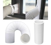 Manguera de ventilación flexible universal para aire acondicionado de 2 m y 13 cm de diámetro, tubo de extensión portátil. blanco