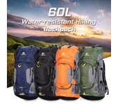 Mochila de senderismo impermeable de 60L, mochila de ciclismo para escalada de montaña, bolsa de deporte al aire libre con naranja