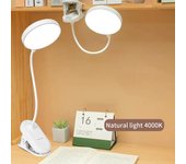Lámpara de mesa recargable por USB, lámpara de escritorio con Clip para lectura de cama, luz nocturna LED, 3 modos de atenuación, luz de protección ocular blanco