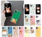 Funda de teléfono para iPhone 14 13 12 11 Pro Max Xs Max Xr X 12mini 14 Plus Se Corgi Funda de perro de dibujos animados sexy Funda Capa Celular iPhone 13mini