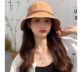Sombrero de pescador de algodón irregular para mujer, visera ancha de color liso, fino, estilo pescador, estilo coreano JK, para viaje caqui