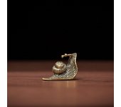 Mini Caracol de cobre puro Retro, pequeño adorno, decoración de escritorio, estatuilla en miniatura de Animal de latón antiguo, artesanía, soporte de incienso para mascotas y té