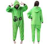 Disfraz de Navidad para mujer y hombre, traje de adulto de lujo peludo verde grande para Halloween, disfraz de fiesta, cosplay y pijamas navideños L verde