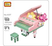 LOZ 4107 instrumento musical taburete de Piano nota mariposa flor modelo DIY Mini bloques de construcción juguete para niños regalo sin caja
