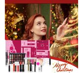 Calendario de Adviento de maquillaje, juego de maquillaje de regalo navideño de 12 paneles para mujeres, calendario de cuenta regresiva de maquillaje perfecto para regalar, 12 piezas, 100 ml blanco