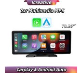 Monitor de coche de 10,26 pulgadas, inalámbrico, CarPlay/Android, pantalla de Radio Multimedia para coche, transmisor FM, reproductor de vídeo USB TF
