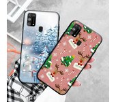 Funda negra para Xiaomi Redmi 13C Note 9 iPhone XR 7 8 14 15 11 12 13 X XS Pro Max Samsung A25 S23 S24 FE Ultra Plus Feliz Navidad Samsung A11 negro