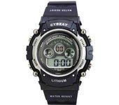 J-AXIS SCY07-BL para hombre (Llama solar azul digital CYBEAT) Reloj redondo digital azul marino