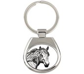 Basque Mountain Horse - keychain with a horse, keychain with a print, personalized pendant from the Art-Dog brand plata